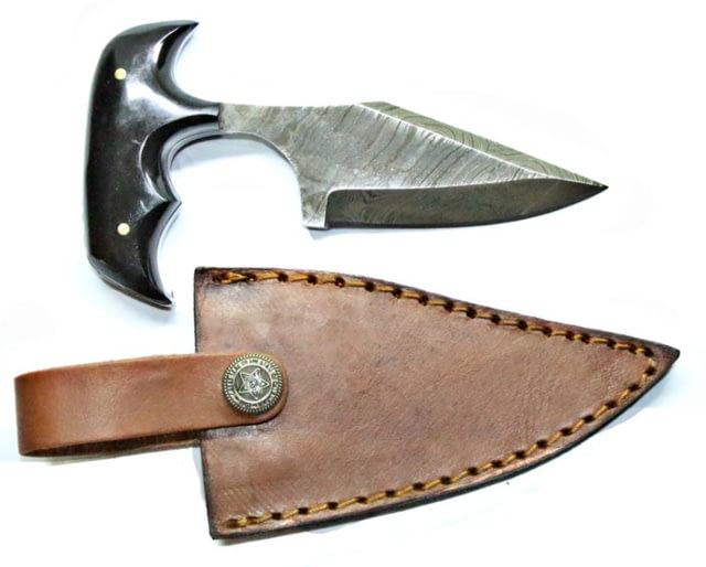 Titan Damascus Steel Hunting Push Knife 5in TD-008 - Titan International Knives