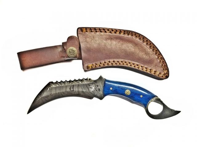 Titan Damascus Steel Wicked Karambit Knife 3.5in TD-179 - Titan International Knives