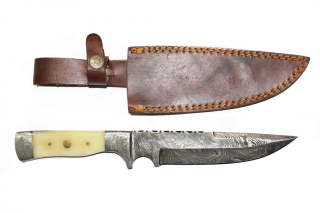 Titan Hand Forged Damascus Camping 11.1in Knife TD-058 - Titan International Knives