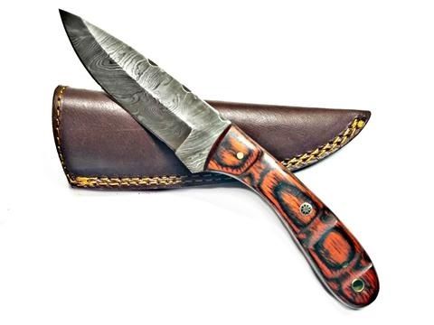 Titan Hand Forged Knife Damascus Knife Drop-Style Blade Rosewood Scales Hunting Knife by Titan TD-180 4.3in - Titan International Knives