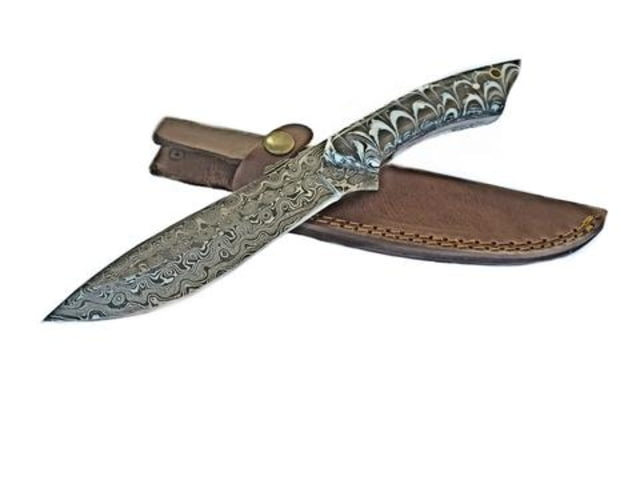 Titan International Knives Damascus Custom HandmadeSteel Arylic Grip Knife 8 inch - Titan International Knives