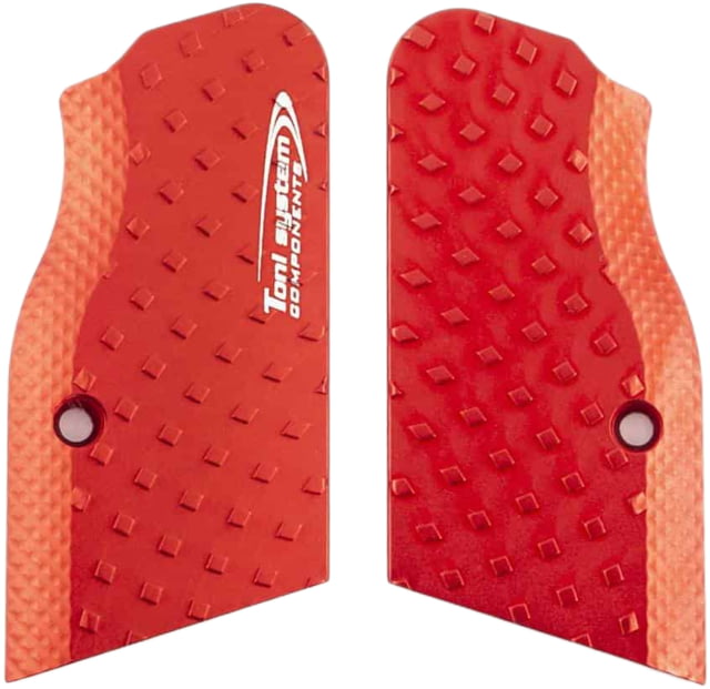 Toni System Vibram Ultra Short Grips - Large Frame for Tanfoglio Domina And Limited Custom In The Unica Set-Up Red - Toni System