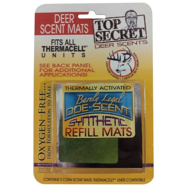 Top Secret Scent Mats Barely Legal Doe Urine Gold Pack of 3