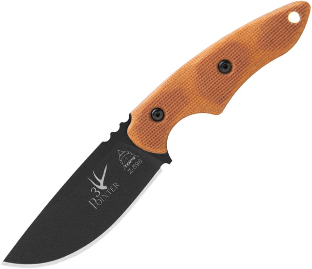 TOPS Knives 3 Pointer Tan Canvas Micarta Knife - Tops Knives
