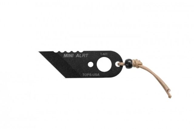 Tops Knives ALRT Mini Fixed Blade Knife w/Free Cowboy Wallet Black 1.25in - TOPS Knives