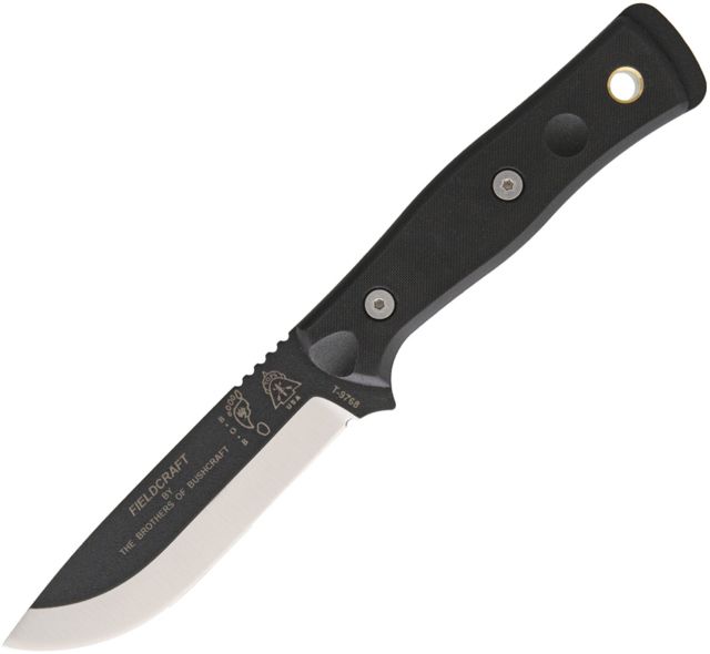 Tops Knives B.O.B. Hunter Black G-10 Fixed Blade Knife 3.625in 1095 Carbon Steel Black G10 Handle