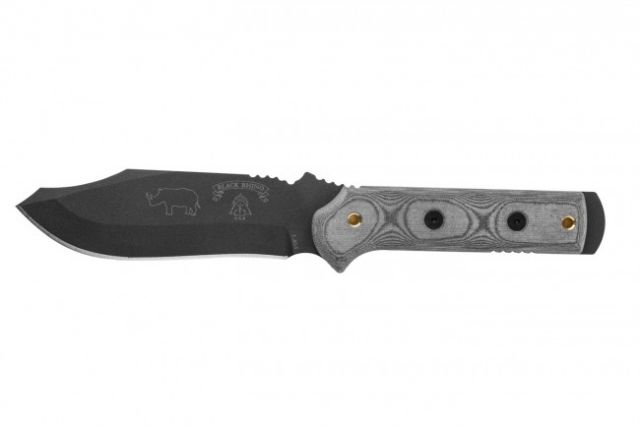 Tops Knives Black Rhino Fixed Blade Knife Gray 5.50in