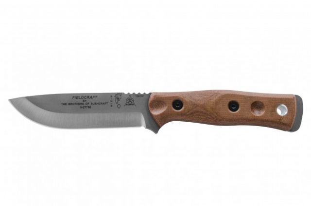 Tops Knives Brothers Of Bushcraft 154cm Fixed Blade Knife w/Canvas Handle Tan 4.75in - Tops Knives