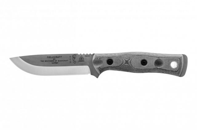 Tops Knives Brothers Of Bushcraft 154cm Fixed Blade Knife w/Linen Mircarta Handle Black 4.75in - Tops Knives