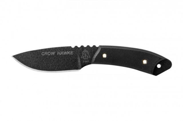 Tops Knives Crow Hawke Fixed Blade Knife Black 2in - Tops Knives