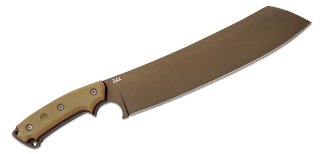 Tops Knives El Chete Fixed Blade Knife 12 in Midnight Bronze Blade 1095 RC 56-58 Steel Black Canvas Micarta Handle