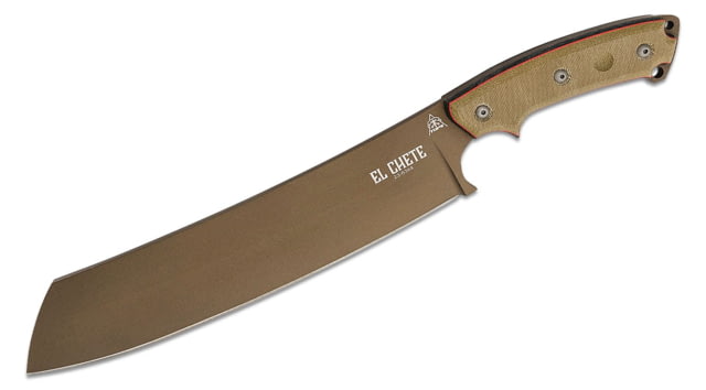 Tops Knives El Chete Fixed Blade Knife 12 in Midnight Bronze Blade 1095 RC 56-58 Steel Black Canvas Micarta Handle w/dangler - Tops Knives