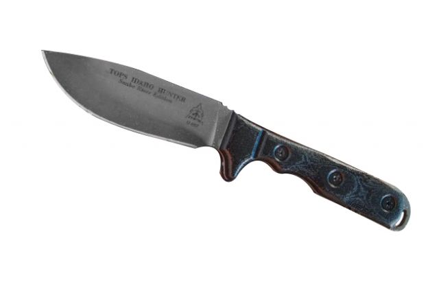 Tops Knives Idaho Hunter Fixed Blade Knife Snake River Edition Black 4.75in