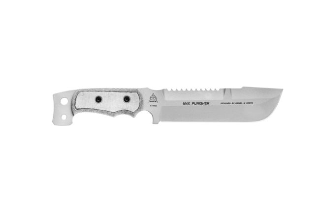 Tops Knives M4X Punisher Black Micarta Handle Gray Blade TK