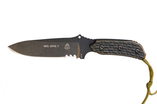Tops Knives Mil-Spie 5 Fixed Blade Knife Black 5in - Tops Knives