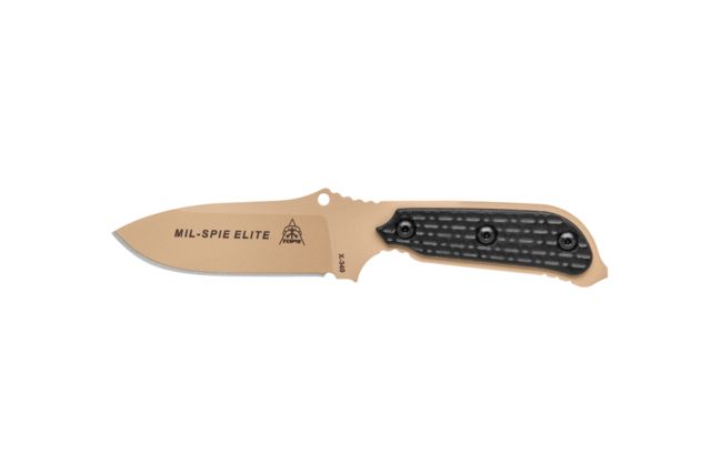 Tops Knives Mil-Spie3 Elite Fixed Blade Knife Black 4in