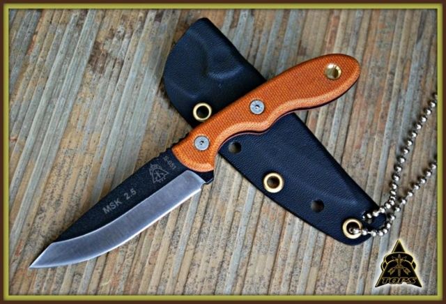 Tops Knives Mini Scandi Fixed Blade Knife3inCarbon Steel BladeTan Canvas Micarta Handle TP - Tops Knives