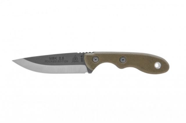 Tops Knives Mini Scandi Rockies Edition Fixed Blade Knife Brown 3in