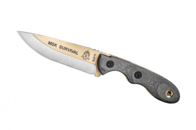 Tops Knives Mini Scandi Survival Fixed Blade Knife Black 3in - Tops Knives
