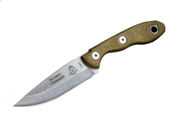 Tops Knives Scandi Trekker Fixed Blade Knife Brown 3.63in