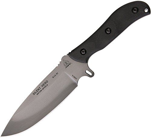 Tops Knives Silent Hero Fixed Blade Knife Black 6.38in