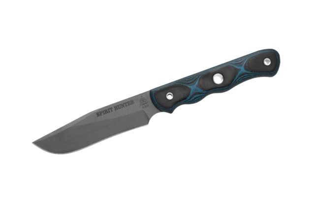 Tops Knives Spirit Hunter 2 Fixed Blade Knife w/Leather Bushcraft sheath Blue 4.25in - Tops Knives