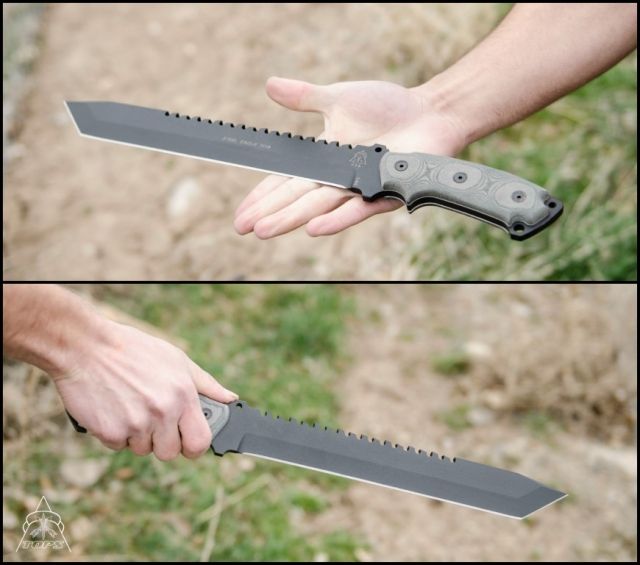 Tops Knives Steel Eagle 111a Tanto Point Fixed Blade Knife Gray 11in - Tops Knives