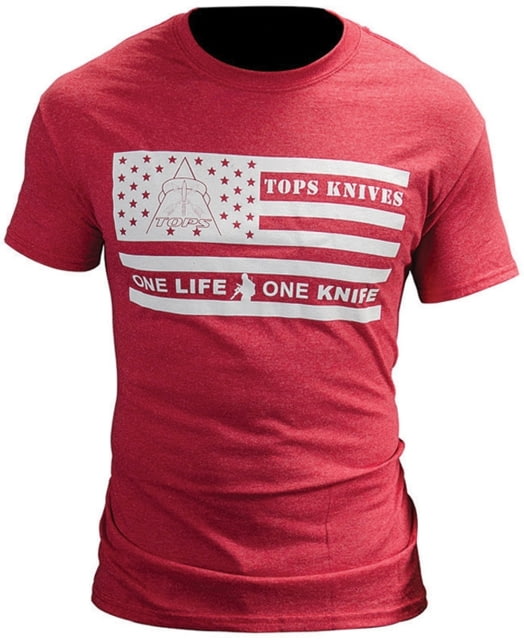 TOPS Knives T-Shirt Flag Logo Red Medium TS-FLAGRED MEDIUM