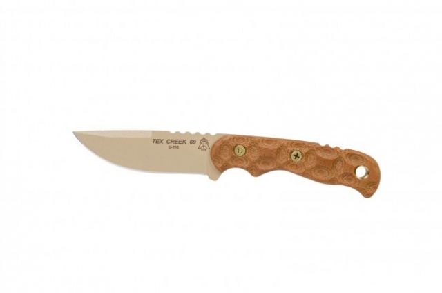 Tops Knives TEX Creek 69 Fixed Blade Knife Brown 4.19in