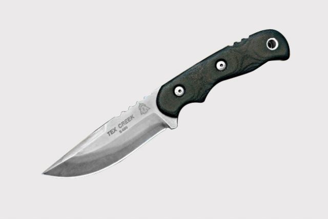 Tops Knives TEX Creek Fixed Blade Knife Black 4.19in