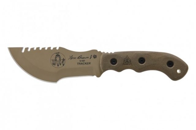 Tops Knives Tom Brown Tracker 2 Fixed Blade Knife Coyote Tan 5.5in
