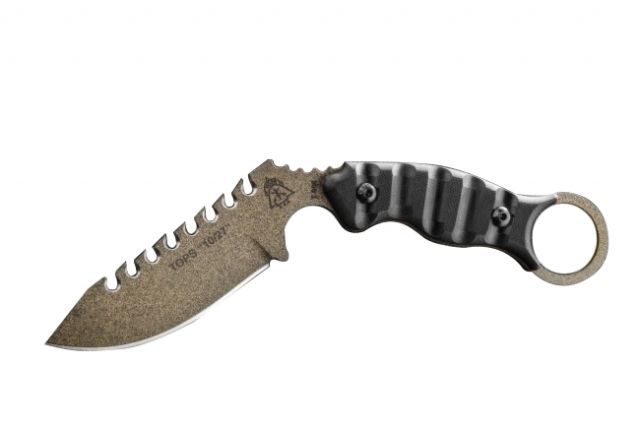 Tops Knives Tops 10/27 Fixed Blade Knife Black 3.5in