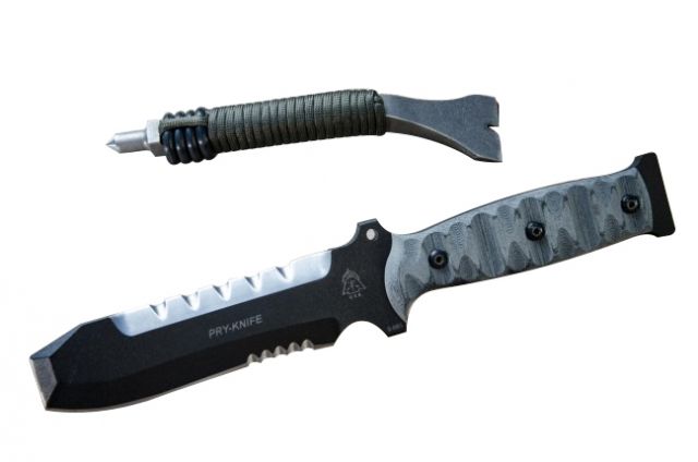 Tops Knives Tops Pry Fixed Blade Knife w/PPP Tool Gray 4.5in - Tops Knives