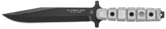 TOPS Knives US Combat Fixed Blade Knife 7.5in 1095 RC 56-58 Steel Blade Black Linen Micarta Handle TP