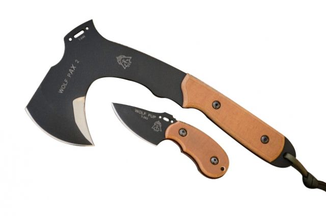 Tops Knives Wolf Pax Axe Combo w/WP010 Tan Knife Brown 3.06in - Tops Knives