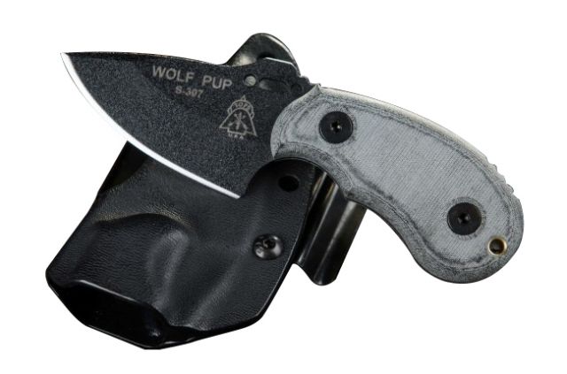 Tops Knives Wolf Pup Fixed Blade Knife Black 2.5in - Tops Knives