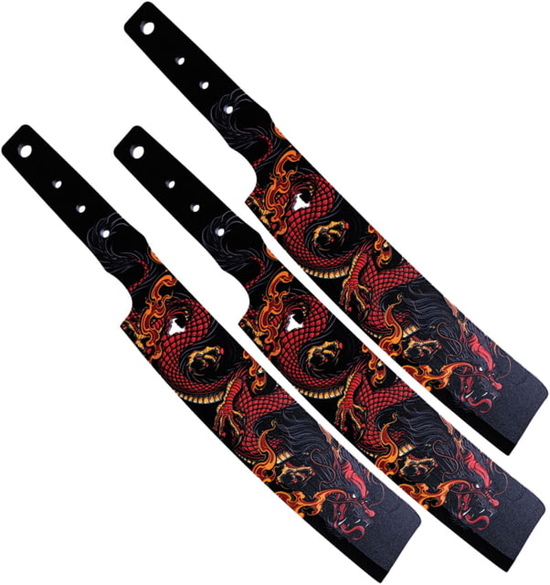 Toro Knives Besito Slim Fire Throwing Knives 15.n Overall 9.n Black Powder 3Cr13 Blade Fire Dragon Artwork SS Handle Nylon Sheath - Toro Knives