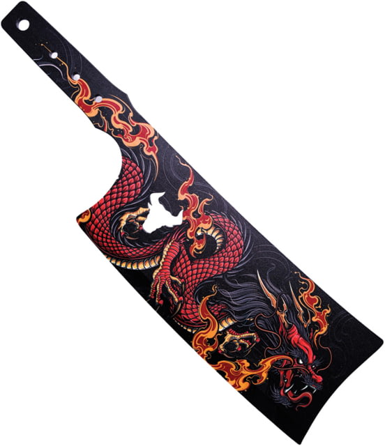 Toro Knives Besito Fire Throwing Knife 15.88in Overall 10.25in Black Powder 3Cr13 Blade Fire Dragon Artwork SS Handle Nylon Sheath - Toro Knives