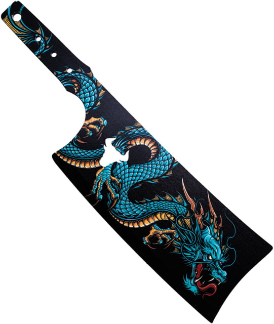 Toro Knives Besito Water Throwing Knife 15.88in Overall 10.25in Black Powder 3Cr13 Blade Water Dragon Artwork SS Handle Nylon Sheath - Toro Knives
