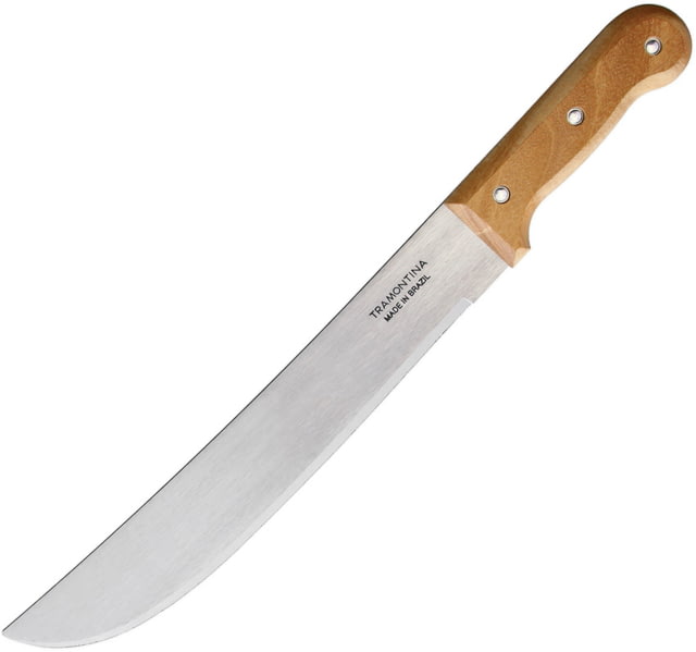 Tramontina Machete 12in Knife 12" satin finish carbon steel blade Natural wood handle - Tramontina