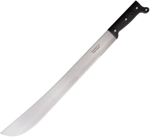 Tramontina Machete 20in Knife 20" satin finish carbon steel blade Black plastic handle - Tramontina