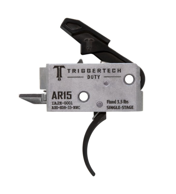 Triggertech Duty AR15 Single-Stage Curved Trigger Traditional Curved 3.5lb Pull Weight Stainless Steel PVD Black