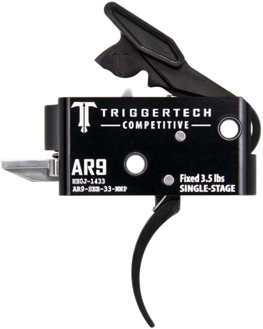 Triggertech AR9 Single-Stage Adaptable Competitive Pro Curved Competition Trigger Pull 3lb Pull Black