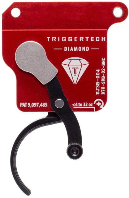 Triggertech Diamond Bottom Safety Trigger Remington 700 1.5-4 lb Pull Ambidextrous Curved Anodized Black - Triggertech