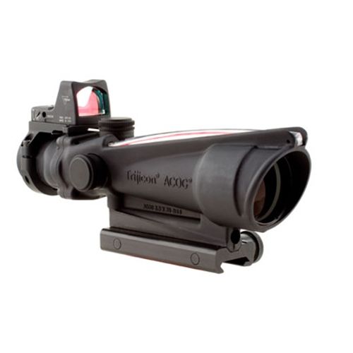 Trijicon 3.5x35 ACOG Rifle Scope Dual Illuminated Red Crosshair .223 Reticle w/ Colt Knob Thumbscrew Mount & LED 3.25 MOA Red Dot RMR Type 2 Black