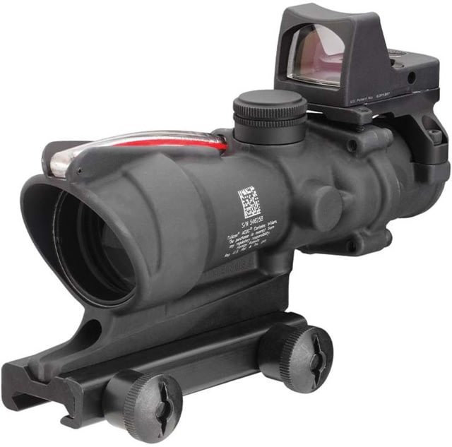 Trijicon 4x32 ACOG Rifle Scope Dual Illuminated Red Crosshair .223 Reticle w/ Colt Knob Thumbscrew Mount & LED 3.25 MOA Red Dot RMR Type 2 Black