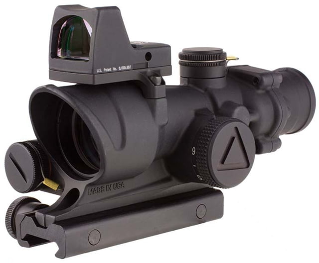 Trijicon 4x32 ACOG Rifle Scope LED Red Crosshair .223 Reticle w/ Colt Knob Thumbscrew Mount & LED 3.25 MOA Red Dot RMR Type 2 Black