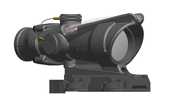 Trijicon 4x32 ACOG Scope Dual Illuminated Red Horseshoe/Dot M855 RCO Reticle w/ LaRue Tactical LT799 Mount Red