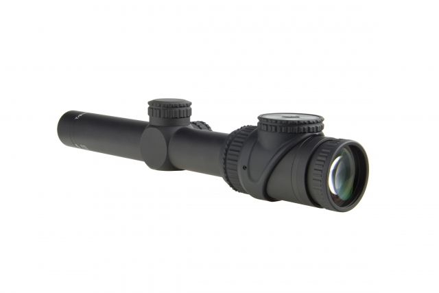 USED Trijicon AccuPoint TR-25 1-6x24mm Rifle Scope 30 mm Tube Second Focal Plane Black Green MOA-Dot Crosshair w/ Dot Reticle MOA Adjustment - Trijicon