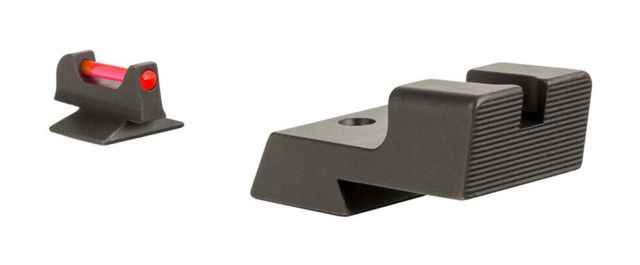 Trijicon Fiber Optic Pistol Front/Rear Sight Set, Red Fiber Stick, 1911 Novak Low Cut, Black, 601038 by USA Trijicon Pistol Tritium & Fiber Optic Night Sights